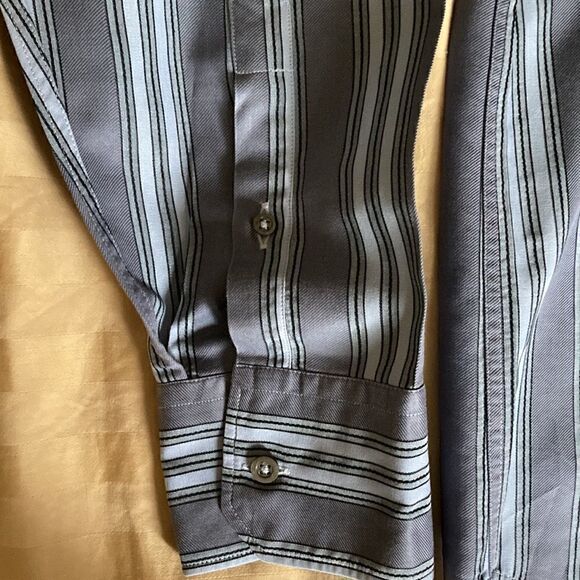 Armani Collezioni Blue Striped Dress Shirt - Picture 2 of 8